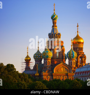 Die Kirche der Auferstehung Jesu Christi in St. Petersburg in Russland auch bekannt als Retter auf Blut. Stockfoto