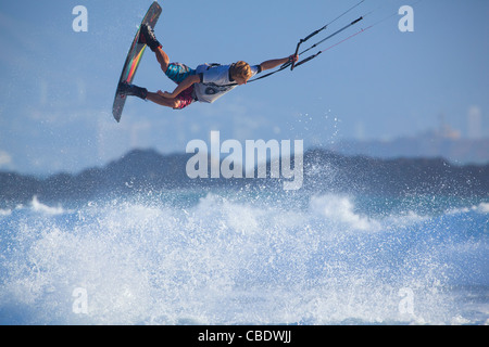 Kitesurfen in Kapstadt, Südafrika Stockfoto