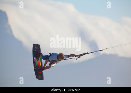 Kitesurfen in Kapstadt, Südafrika Stockfoto