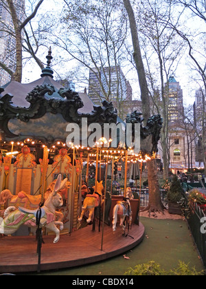 Bryant Park Karussell Stockfoto