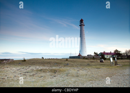 Weißmetall Leuchtturm - Tahkuna, Hiiumaa, Estland Stockfoto