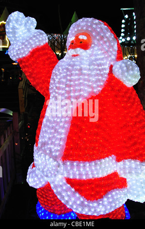 Crystal LED Vater zu Weihnachten Weihnachtsmarkt, Rembrandtplein, Amsterdam, Noord-Holland, Königreich der Niederlande Stockfoto