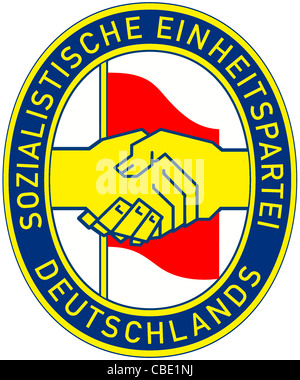 Partei der Sozialistischen Einheitspartei SED von der Deutschen Demokratischen Republik DDR Abzeichen. Stockfoto