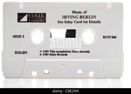 Alten Musik-Kassette vom Staat klingt die Musik von Irving Berlin anzeigen Stockfoto