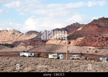 Dorf Mobile Home Trailer Park in der Nähe von Page Arizona Vereinigte Staaten Stockfoto