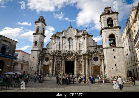 Catedral de San Cristobal in Plaza De La Catedral La Habana Vieja Havanna Kuba Stockfoto