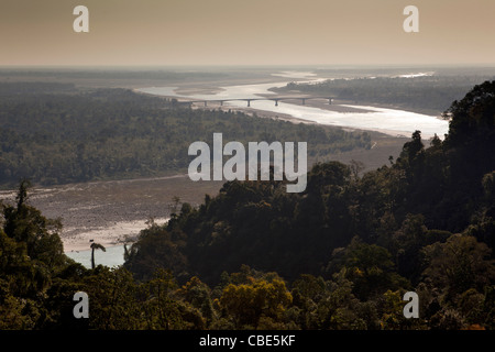 Indien, Arunachal Pradesh, Pasighat, Siang oder Digang Fluss fließt durch Ausläufer des Himalaya bis zu Ebenen Stockfoto