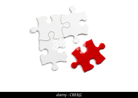 Red Puzzle, Geschäftskonzept, Lösung Stockfoto