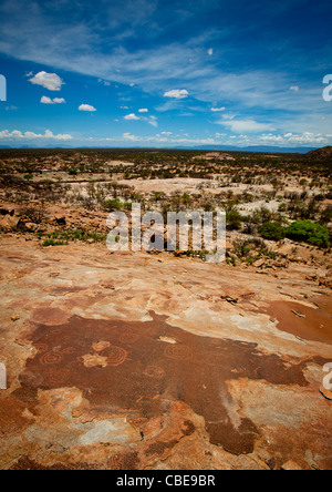 Gravuren In Tchitundo Hulo Hills, Angola Stockfoto