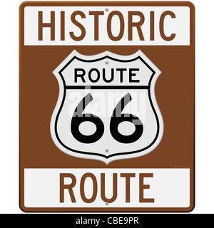 Historische Route 66 Zeichen Stockfoto