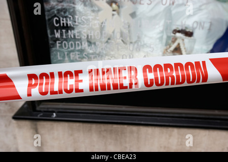 inneren Cordon Warnung Band bei Vorfall der Polizei London England uk Vereinigtes Königreich Stockfoto