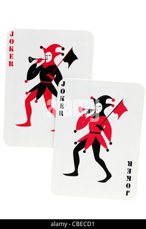 Zwei Joker aus einem Satz Spielkarten Stockfoto