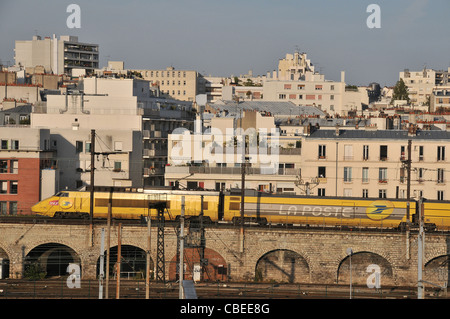Post-TGV-Zug Ankunft in Bercy-station Paris Frankreich Stockfoto