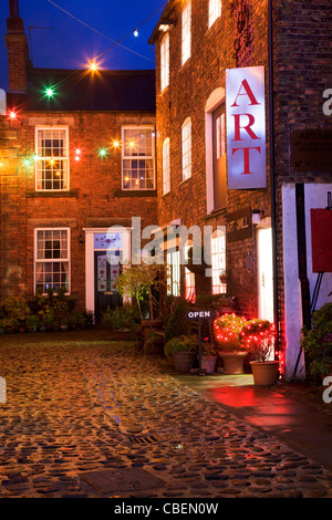 Grüner Drache Hof an Weihnachten Knaresborough Yorkshire England Stockfoto