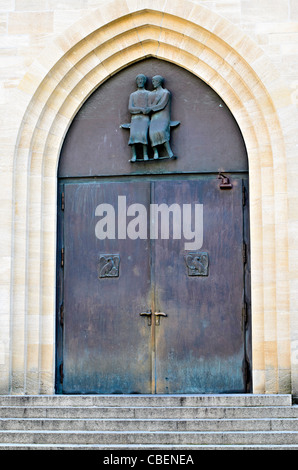 Eingang St. Johannes-Evangelist-Kirche, Tübingen, Deutschland, Europa Stockfoto