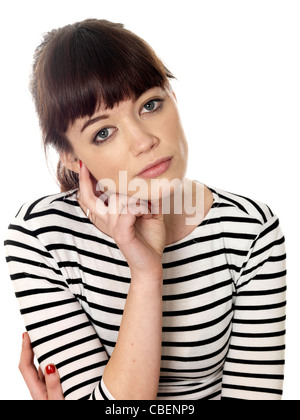 Junge Frau denken. Model Released Stockfoto