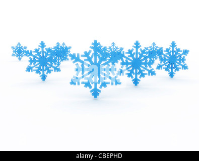 Blau Schnee Flocken Hintergrund Stockfoto