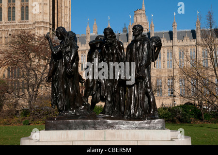 Die Bürger von Calais-Skulptur von Auguste Rodin, Victoria Tower Gardens, Westminster, London, England, UK Stockfoto