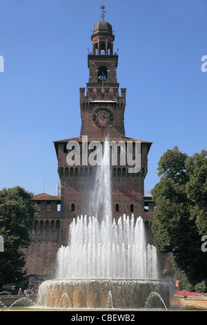 Italien, Lombardei, Mailand, Castello Sforzesco, Stockfoto