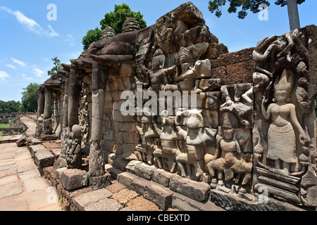 Die Elefanten-Terrasse. Angkor Thom. Angkor. Kambodscha Stockfoto