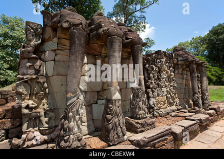 Die Elefanten-Terrasse. Angkor Thom. Angkor. Kambodscha Stockfoto