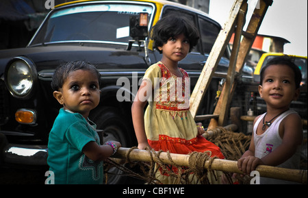 BOMBAY Mumbai indischen Blick, Kinder im Slum Dharavi Stockfoto