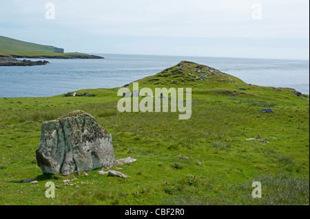 Überreste der jungsteinzeitlichen Steinkreis auf der Insel Bressay, Shetland. Schottland. SCO 7763 Stockfoto