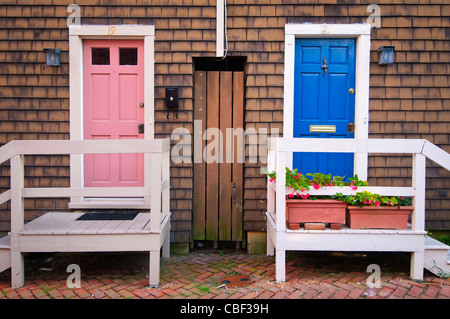 Haustüren auf Fleet Street Historic Downtown Annapolis Maryland MD USA Stockfoto