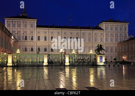 Italien, Piemont, Turin, Piazza Castello, Palazzo Reale, Stockfoto