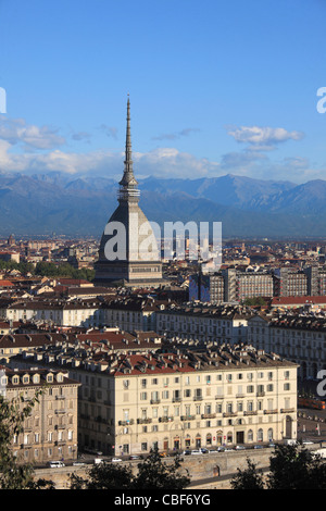 Italien, Piemont, Turin, Mole Antonelliana, Gesamtansicht, Skyline, Stockfoto