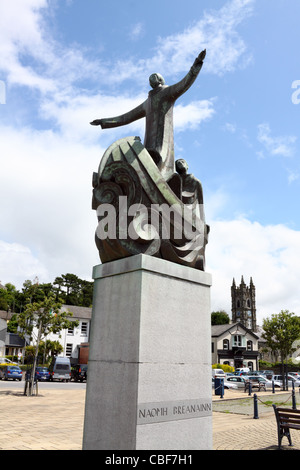 Skulptur von St. Brendan im Quadrat, Bantry, County Cork, Irland Stockfoto
