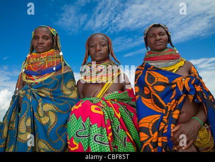 Mwila Frauen mit Toga, Chibia Bereich, Angola Stockfoto