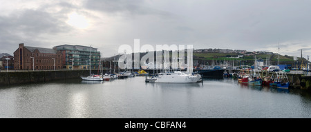 Panorama von Whitehaven Hafen, Cumbria, England, UK. Stockfoto