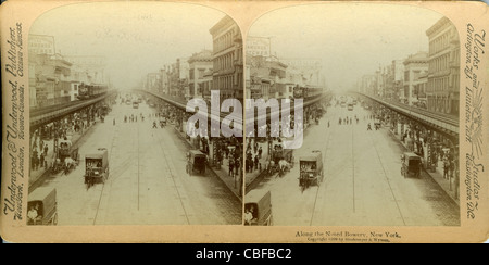 Entlang der bekannten Bowery, New York 1899 Stockfoto