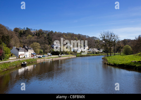 Nantes-Brest-Kanal bei Chateauneuf du Faou, Finistere, Bretagne, Frankreich Stockfoto