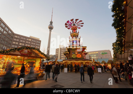 Weihnachtsmarkt am Alexanderplatz-Deutschland-Berlin-Europa Stockfoto