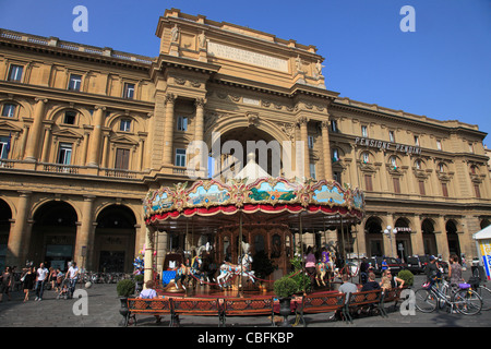 Italien, Toskana, Florenz, Piazza della Repubblica, Stockfoto