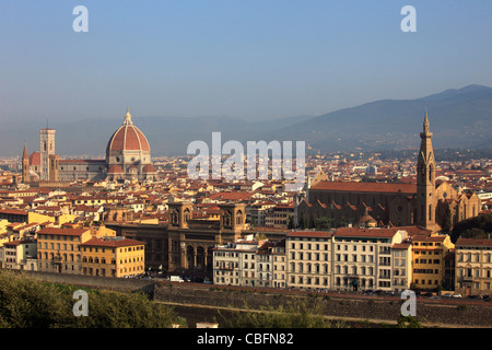 Italien, Toskana, Florenz, Skyline, allgemeine Panoramablick, Stockfoto