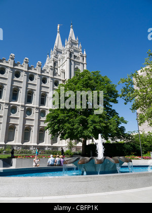 Kirche in Tempelplatz in Salt Lake City USA Stockfoto