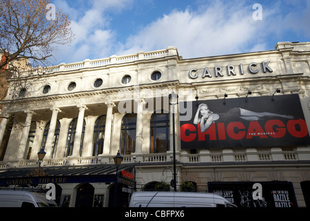 Garrick Theatre zeigt Chicago im Theatreland west end London England uk Vereinigtes Königreich Stockfoto