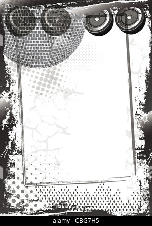 Grunge-Musik-Hintergrund mit Rahmen, abstrakten Hintergrund Stockfoto