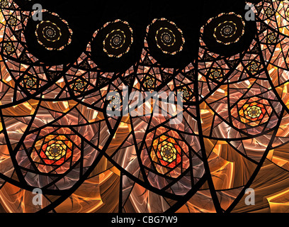 Fraktale Muster mit der Escher-Iteration In der Apophysis Computerprogramm erstellt Stockfoto