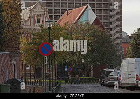 Verschiedene Baustile an einem einzigen Standort Brüssel Stockfoto