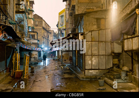 Einer ruhigen Gasse in der Nacht, Langzeitbelichtung, Guangzhou, China Stockfoto