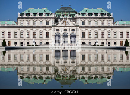 Oberen Schloss Belvedere, Wien, Österreich, Frontansicht Stockfoto