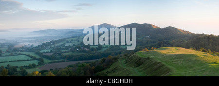 Die Malvern Hills aus Herefordshire Beacon. Herefordshire und Worcestershire. England Stockfoto