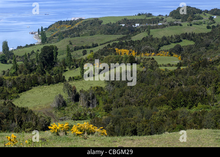 Sightseen Quinchao Insel Chiloé, Lake District, Chile Stockfoto