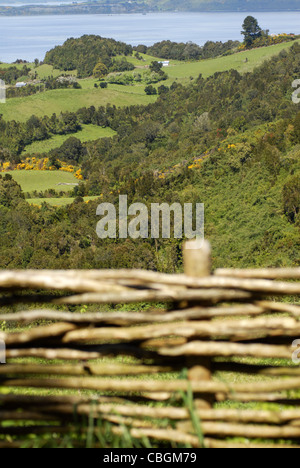 Sightseen Quinchao Insel Chiloé, Lake District, Chile Stockfoto