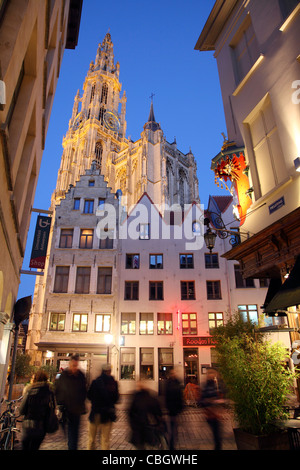 Alte Bürgerhäuser in Antwerpen, Flandern, Belgien, Europa Stockfoto