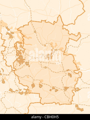 Karte des Landes. Einfarbigen Hintergrund Illustration in Bronze Farben. Stockfoto
